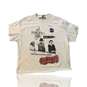 Blondie No Principals Tour Unisex Graphic T-Shirt White Size  L: Debbie Harry